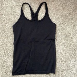 Lululemon black tank with built in bra. Size 8